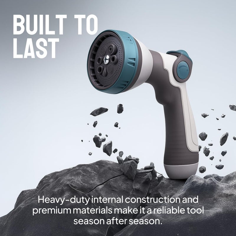 Craft911 Garden Hose Nozzle – 8-Pattern Hose Sprayer with Thumb Control – Watering Tool for Garden, Car Wash, Lawn Care & Pet Shower - Image 2